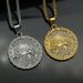 New 316 stainless steel lion shape Iranian late Qajar dynasty cast silver coin shape pendant_ipsvogv.com