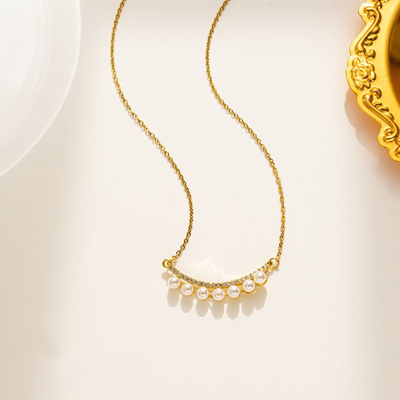 Chinese Style Freshwater Pearl Necklace, Light Luxury, Niche, Smiling Design, Fashionable Collarbone Chain, Internet_ipsvogv.com