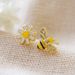 Cao Shi's New Asymmetrical Little Bee With Daisy For Women's High-end Temperament, Simple And Fresh Earrings_ipsvogv.com