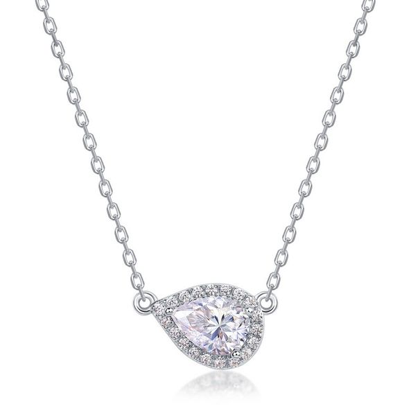 Global New Product S925 Silver Moissanite Necklace Female Teardrop Shaped Versatile Clavicle Chain Fashionable And Simple_ipsvogv.com