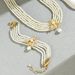 Feng women's pearl necklace bracelet set, niche multi-layer bee pendant design, long collarbone chain_ipsvogv.com