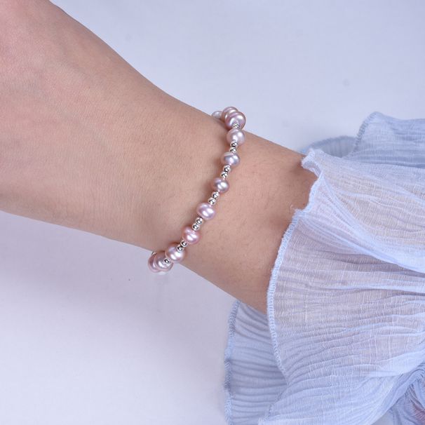 DIY Bracelet Natural Pearl Powder Niche High-end Feeling, Broken S Silver Bracelet, No Fading_ipsvogv.com