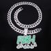 Unisex Jewelry Full Diamond RICH Letter Purse Pendant Men's Trendy Rock Hip Hop Necklace_ipsvogv.com