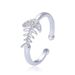 Unisex Simple And Elegant Real Gold Electroplated Fish Bone Ring With Adjustable Opening, Must Have For Fashionistas_ipsvogv.com