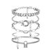Jewelry Punk Hip-hop Style Lock For Women Mixed And Matched With Multi Element Geometric Round Buckle Set Bracelet_ipsvogv.com