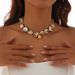 Metal Scallop Irregular Shell Bracelet Necklace Female 2025 Summer Hip Hop Internet Celebrity Trendy Cool Street Clavicle Chain_ipsvogv.com