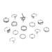 Hot Selling Hollow Heart Five Pointed Star Snake Shaped Arrow Palm Women's Combination Ring 15 Piece Set New_ipsvogv.com