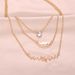 New Bohemian Fashion Droplet Egg White Stone Branch Leaf Half Round Three Layer Necklace_ipsvogv.com