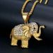 Hip Hop Jewelry Titanium Steel Gold-Plated Diamond-Studded Elephant Pendant Necklace_ipsvogv.com