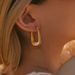 Heavy metal texture, high grade earrings, grainy design, K real gold plated oval copper tube retro earrings_ipsvogv.com