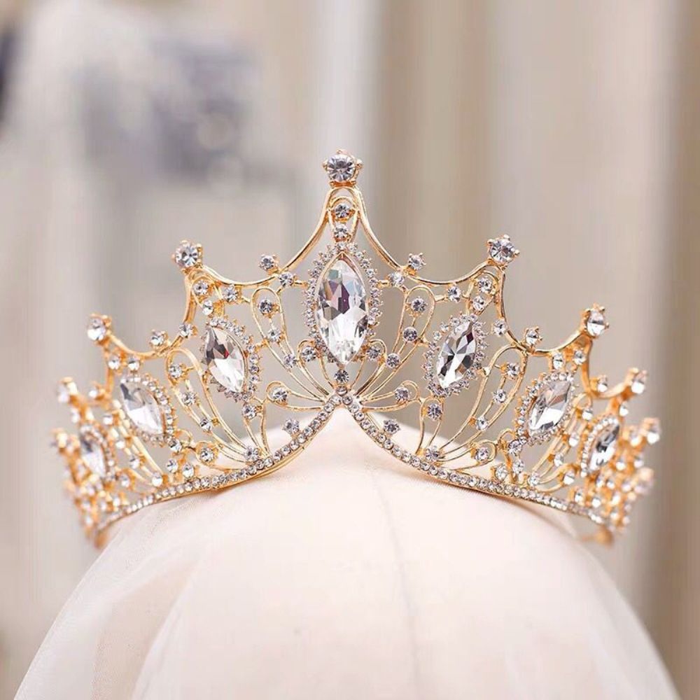 European and American new bridal crown princess crystal birthday crown alloy diamond bridal tiara wedding dress accessories_ipsvogv.com