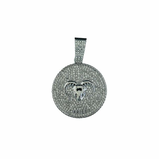 Hip Hop Necklace With Aries And Circular Constellation Pendant Symbolizing A New Beginning, Energy Control_ipsvogv.com