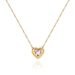 Stainless Simple Pink Heart-shaped Peach Necklace Collarbone Chain Titanium Steel Gold-plated Jewelry_ipsvogv.com