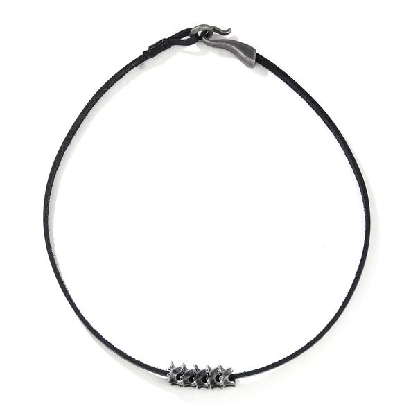 Men's Jewelry Retro Punk Hip Hop Dark Dragon Spine Bracelet Leather Necklace Alloy Bracelet Necklace_ipsvogv.com