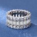 New Exaggerated Three Rows Full Diamond Ring With AAA Zircon Inlaid In Women's Fashion_ipsvogv.com