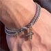 New Style Cross Hollow Chain Titanium Steel Men's Double Layer Personality Bracelet_ipsvogv.com