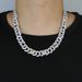 Men's Hip Hop Cuban Link Chain With Colorful Zircon Stones, Stylish Geometric Design, 46cm & 51cm Lengths Fashion Trend Men's Necklace_ipsvogv.com