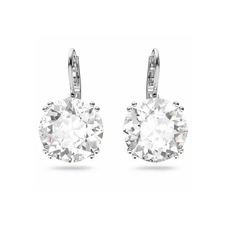 Black And White Round Cut Teardrop Shape Bella Earrings For Women Elements Crystal Earrings_ipsvogv.com