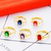 Vietnamese Sand Gold Diamond, Long-lasting Brass Accessory, Tourmaline Colored Opening Simulation Women's_ipsvogv.com