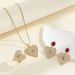 New Retro Love Diamond Ring Necklace Earrings Set Female Niche Light Luxury Design Pendant Clavicle Chain_ipsvogv.com