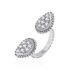 Women's Jewelry Beaded Diamond Teardrop Shaped Open Ring New French Retro Style Creative Design Active Mouth High End Jewelry_ipsvogv.com