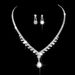 Bridal Jewelry Set - Exquisite Zircon Necklace, Bracelet & Earrings For Wedding_ipsvogv.com
