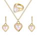 New style niche simple design pearl heart necklace jewelry creative French love necklace set three piece set_ipsvogv.com