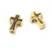 Fashion Punk Style Micro Inlaid Zircon Cross Four Color Pierced Bracelet Necklace Loose Beads Jewelry Accessories_ipsvogv.com