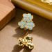 Silver Needle Korean Version Sweet And Exquisite Small Fresh Enamel Drip Glaze Osmanthus Flower For Female Niche Design_ipsvogv.com