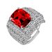 Blue Trendy Men's Angel Wings Micro Paved Zircon Feather Ring_ipsvogv.com