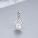 Women's Jewelry Set Fashion S925 Sterling Silver Geometric Freshwater Pearl Earrings Necklace Set Female Light Luxury Style Clavicle Chain Jewelry_ipsvogv.com