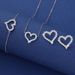 3PCS Jewellery Set for Women Sterling Silver Crystal Zirconia Heart Pendant Necklace and Earrings with Bracelet jewelery Set Birthday Gifts_ipsvogv.com