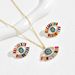Ins Hip Hop Minimalist Style Female Personality Angel Eye Design Diamond Inlaid Earrings Versatile Long Necklace_ipsvogv.com