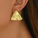 Light luxury geometric pleated versatile, niche lines, triangular design, women's earrings_ipsvogv.com
