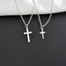 2025 New Arrivals Sier Color Choker Simple Moon Cross Pendants Necklaces For Women Metal Chain Necklace Female Jewelry Accessories_ipsvogv.com