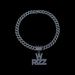 Crown W RIZZ Gun Black Purple Diamond Alloy Pendant Personalized Men's Hip Hop Necklace_ipsvogv.com