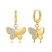 Niche fashion design butterfly earrings inlaid with zircon copper plated with gold light luxury atmosphere high end_ipsvogv.com