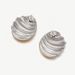 two color personality versatile stainless steel gold round pleated texture hot selling earrings_ipsvogv.com