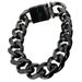 Men Bracelet Bling 316L Stainless Steel Black Tone Polished Chain Width: 9~16mm_ipsvogv.com