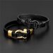 Popular horseshoe buckle screw rotating leather bracelet stainless steel jewelry_ipsvogv.com