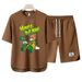 Men's Clothing 2024 Waffle Casual Summer Suit Men's Loose Teen Short sleeved T shirt Shorts Handsome Two piece Suit_ipsvogv.com