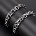 Men And Women's Jewelry Hip Hop OT Buckle Titanium Steel Double Layer Bracelet Fashion Personality Grinding Chain Retro Bracelet Punk Hollow Jewelry_ipsvogv.com