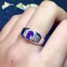 【 3091 People's Collection 】 S Silver Inlaid Natural Tanzanite Men's Ring, Fashionable Color, Beautiful Lively, Suitable_ipsvogv.com