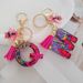New Red English Letter Love Crystal Drip Glue Glitter Resin Bee Keychain Pendant_ipsvogv.com