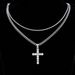 Fashion Full Diamond Hip Hop Cross Necklace Accessories Women's High Grade Long Style Stacked Collarbone Chain_ipsvogv.com