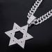 Unisex Rap Full Diamond Hollow Six Pointed Star Pendant David Star Hip Hop Jewelry Necklace_ipsvogv.com
