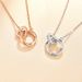 Mobius ring necklace for women double ring clavicle chain temperament light luxury titanium steel ring chain_ipsvogv.com