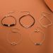 New Love Leaf Digital 8 Black Beaded Hollow Adjustable 5-piece Set Bracelet_ipsvogv.com
