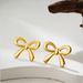 Hot Sale Real Gold Brass Electroplating Small And Cute Bow Mini Earrings Fashionable And Versatile Earrings_ipsvogv.com