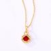 summer New S925 Silver Candy Colored Gem Pendant Female Gold Plated Diamond Fashion Clavicle Chain Light Luxury_ipsvogv.com